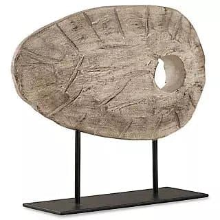 Wooden Sculpture in Antique White - HER Home Design Boutique